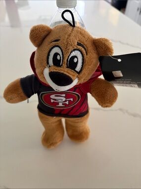 NFL San Francisco 49ers Brown Plush Bear with Red & Gold Jersey. New